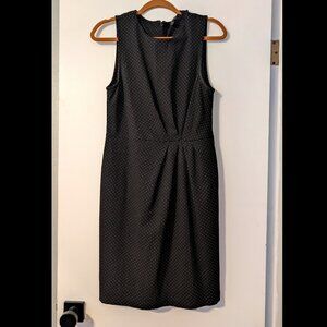 Banana Republic Black Pin Dot Sleeveless Dress, Size 10P